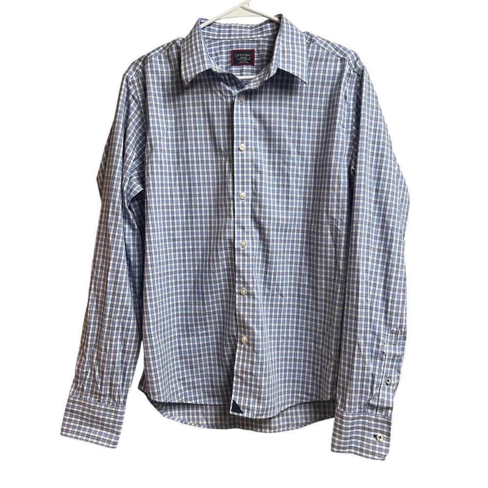 UNTUCKit Men's Slim Fit 100% Cotton Wrinkle Free Button Up Medium